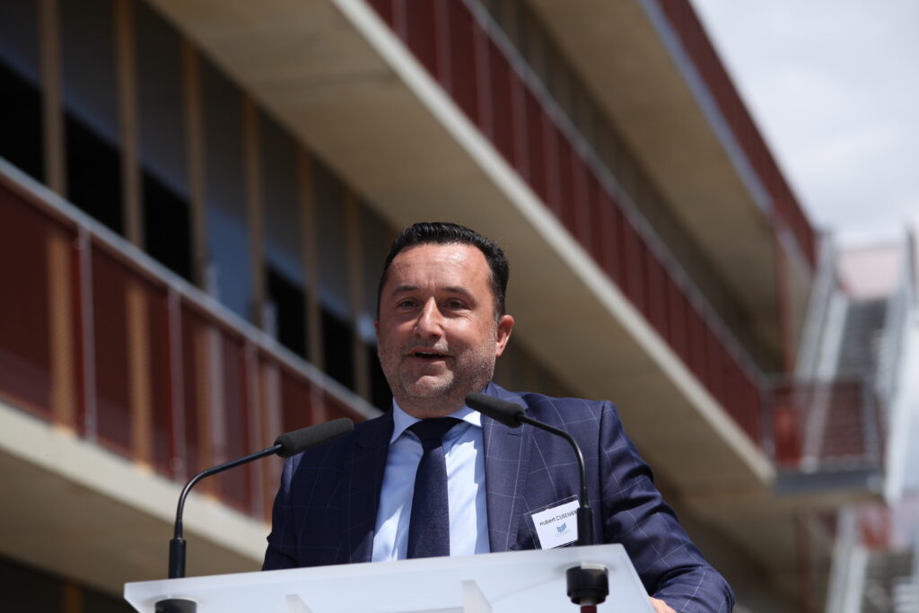 Hubert Cusenier, DG BATIFRANC lors de l'inauguration du nouveau bâtiment durable Pepper à Dijon